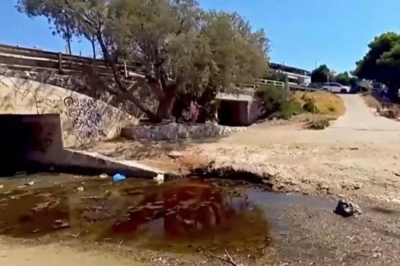 saronida paralia elos 1 Κάνουν το μπάνιο τους στη Σαρωνίδα δίπλα σε έλος με ακαθαρσίες