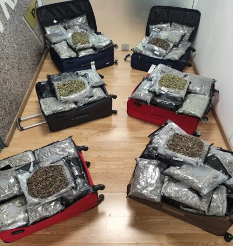 73 kila kannavi Είχαν στις αποσκευές τους για Ιταλία 73 κιλά κάνναβης