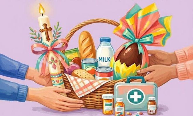 pasxalina eidi Συγκέντρωση τροφίμων, φαρμάκων και πασχαλινών ειδών