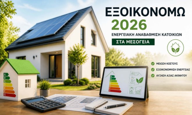exikonomo 2026 energeiaki anavathmisi katoikias mesogeia Εξοικονομώ 2026: Πώς να αξιοποιήσετε σωστά το πρόγραμμα στα Μεσόγεια χωρίς να κάνετε λάθη